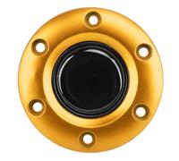 Aumotop Tapa Central Universal para Volante de Coche de 6 Orificios Interruptor Botón Bocina Decorativo para Mejorar la Experiencia Conducción Se Adapta a los Volantes Nardi Vertex con 6 Pernos (Oro)