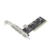 Aumotop Tarjeta de Expansión PCI de Alta Velocidad Al Convertidor Adaptador Concentrador USB2.0, Compatible con USB1.1, Material Placa Negra