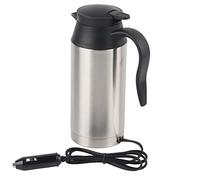 Aumotop Taza Calefactora Eléctrica de Viaje de Acero Inoxidable Portátil para Coche, 12V, 750ml, para Hervir té y café, con Pantalla LCD Digital Uso en Automóvil, Adecuada Viajeros y Trabajadores