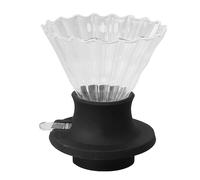 Aumotop Taza Cónica de Filtro de Goteo café Vidrio Borosilicato Resistente a Altas Temperaturas, Fácil Operar, Adecuada para Extracción Goteo Manual