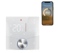 Aumotop Termostato de Materia Inalámbrico Inteligente para Calefacción de Calderas Agua/Gas Domésticas con Control Preciso Temperatura y Control Aplicaciones para Uso Doméstico en Blanco y Negro