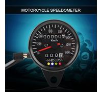 Aumotop Velocímetro Negro de Alta Sensibilidad para Motocicleta, Medidor Cuentakilómetros con Retroiluminación LED para Motociclistas