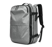 Aumotop Weekender Mochila de Compresión Al Vacío con Compartimento para Zapatos, Apertura de 180° para Acceso Rápido, Material Impermeable Viajeros Negocios, 25L/30L/60L (Gris Claro)