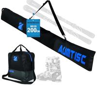 AUMTISC Bolsa de esquí y Bolsa de Barco combinada y Acolchada para 1 par de Zapatos de esquí Bolsa de esquí con Longitud Ajustable hasta 200 cm Negro