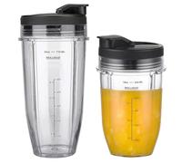 AUMUA Vaso de Repuesto de 18 oz 24 oz Con 2 tapas para Ninja Batidora BN750EU BN800EU BN495EU TB301EU TB401EU CB100EU CB350EU SS101C SS150C SS151C SS351C