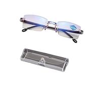 Aumude Lentes de lectura de zafiro de alta dureza, antiluz azul, inteligentes de doble enfoque, zafiro de alta dureza, antiazul, progresivos lejanos y casi de doble uso, ultraligeros, Negro, Talla