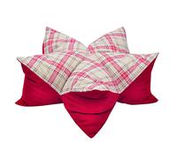 Aumüller Sternenkissen Cuadro, Beige/Rojo - 85 CM Colchón para Perros Y Gato