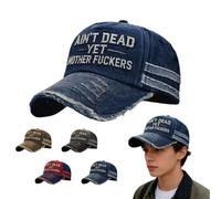 Aún no Muertos Gorra, Todavía no Muertos gorra bordada ajustable vintage con aspecto desgastado, Aún no Muertos, Malditos Hijos de P*ta Gorra de béisbol tipo camionero unisex, azul, Talla única