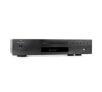 auna AV2-CD509 - Reproductor de CD HiFi, Lector CD HiFi, Reproduce MP3, Entrada USB, Salida RCA, Control Remoto, Acero Inoxidable, Negro