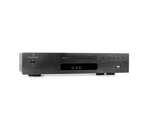 auna AV2-CD509 - Reproductor de CD HiFi, Lector CD HiFi, Reproduce MP3, Entrada USB, Salida RCA, Control Remoto, Acero Inoxidable, Negro