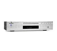 auna AV2-CD509 - Reproductor de CD HiFi, Lector CD HiFi, Reproductor CD HiFi, Reproduce MP3, Entrada USB, Salida RCA, Control Remoto, Acero Inoxidable, Plateado
