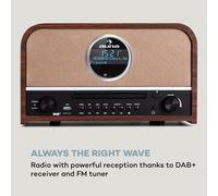 Auna Radio Portatil Pequeña Dab, Digital Dab/Dab+ Radio FM+AUX Altavoz Estéreo, Radios Bluetooth, Pantalla LCD y Mando, Transistores Radio Digital, Radio CD Casa, MP3 y Streaming, Bateria Recargable