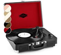 AUNA Peggy Sue - Tocadiscos de Vinilo, Reproductor de vinilos, accionamiento por Correa, Altavoces estéreo, Puerto USB, reproducción y digitalización, Control de Volumen, Salida de línea, Negro