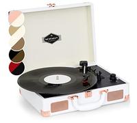 Auna Tocadiscos de Vinilo Vintage Con Altavoces Estéreo, Reproductor Retro USB, Potente Sistema de Sonido, Giradiscos Portátil Para Casa