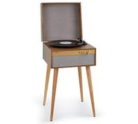 Auna Tocadiscos de Vinilo Vintage, Incluye Altavoces con Sistema Estéreo para Musica, Tocadiscos Bluetooth, Reproductor Vinilo Retro, Potente Sistema Sonido, Giradiscos Portátil para Casa