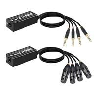 Aundhegrtt 1 Par de Extensores de Cable de Red XLR A RJ45 de 4 Canales Compatibles con Cat5e y Cat6 para Micrófono, DMX512, Iluminación de Escenario, Conector Hembra de 6,35 Mm