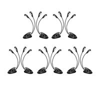 Aundhegrtt 10 Uds Soporte de MúSica Clip de Luz en Luces LED para Libros Luces de Lectura de Doble Brazo para Libros en la Cama Clip Ajustable de 360 Grados