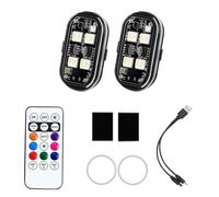 Aundhegrtt 2 Luces Estroboscópicas LED Inalámbricas de 8 Colores para Decoración de Automóviles, Luz Ambiental, Luz de Advertencia LED Universal, Luz de Navegación para Drones