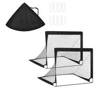 Aundhegrtt 2 Porterías de Fútbol para Niños para Jardín, Juego de 4x3 Pies, Redes de Portería de Fútbol Portátiles, Mini Red de Fútbol Emergente para Entrenamiento de Niños Pequeños, Negro