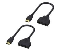 Aundhegrtt 2PCS Cable Divisor -Compatible 1 en 2 Salidas 2PCS Cable -Compatible de Doble Puerto Adaptador y 1080P para Laptop Monitor TV Box