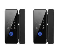 Aundhegrtt 2X Cerradura de Puerta Inteligente Tuya Wifi una Prueba de Agua Cerradura de Llanta ElectróNica con Huella Digital para Puerta de Vidrio, Estilo 1