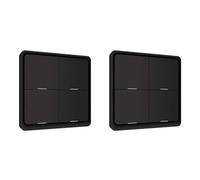 Aundhegrtt 2X Interruptor Inalámbrico de 12 Escenas de 4 Pandillas para Tuya ZigBee, Controlador de Botón Pulsador, Escenario de Automatización Alimentado Por Batería, Negro