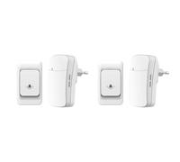 Aundhegrtt 2X Kit de Timbre de Puerta InaláMbrico para Exteriores 300M Control Remoto Hogar Bienvenido Mi MelodíA Timbre de Anillo Enchufe de la UE