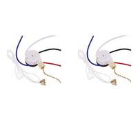 Aundhegrtt 2X Kit Interruptor Ventilador Techo, 3 Velocidades, 4 Cables, Interruptor Control Velocidad con Cremallera,Interruptor Cable Tracción ZE-208S con Cuerda Dorada