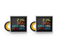 Aundhegrtt 2X Medidor de Energía, CA 50-300 V 100 A, Mini Monitor de Potencia 6 en 1, Pantalla LCD, Voltímetro, Amperímetro, Vatímetro, Comprobador de Frecuencia con TC