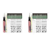 Aundhegrtt 2X Mini BolíGrafo Grabador InaláMbrico Recargable Kit de Herramientas de Grabado DIY para Plantillas de Joyas de Madera de PláStico de CeráMica de Vidrio de Metal A