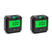 Aundhegrtt 2X Mini InclinóMetro de Transportador Digital GonióMetro Electrónico Medidor de áNgulo de Buscador Caja de Negro