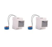 Aundhegrtt 2X MonofáSico Digital AC 40-300V 100A Riel DIN 6 en 1 VoltíMetro AmperíMetro Watt Kwh Medidor de Frecuencia 110V (CT Externo)