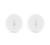 Aundhegrtt 2X Tuya Smart ZigBee 3.0 Sensor Inteligente de Temperatura Y Humedad Seguridad Una Batería con la Aplicación Tuya Smart Life (C)