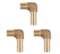 Aundhegrtt 3 Piezas Manguera de 8 mm X Rosca Macho de 3/8 Pulgadas Conector de Acoplamiento de LengüEta de Codo de LatóN de 90 Grados