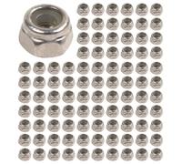 Aundhegrtt 300Pcs Tuercas de Bloqueo Hexagonales de Inserción de Nylon Autobloqueantes Chapadas en Zinc M2