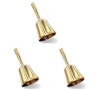 Aundhegrtt 3X Campana para Ladrar una Mano Muy Fuerte, Campana de Latón Macizo para Cena, Campana de Servicio, Campana de Entrenamiento para Mascotas, Cascabel, Dorado