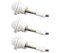 Aundhegrtt 3X Mini PIR Detección de Sensor de Movimiento Por Infrarrojos 220V Tiempo Ajustable Infrarrojo Automático Luz LED