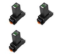 Aundhegrtt 3X Relé Temporizador de Cristal Líquido H3Y-4 AC220V, Doble Tiempo, con Base, Pantalla Digital Pequeña, Retardador de Control de Tiempo de