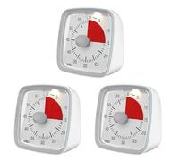 Aundhegrtt 3X Temporizador de 60 Minutos, Temporizador de Aula, Temporizador de Cuenta Regresiva para NiñOs y Adultos, Herramienta de GestióN del Tiempo para EnseñAr Gris