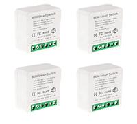 Aundhegrtt 4X Mini Interruptor de Relé WiFi Inteligente, MóDulo de Interruptor de Luz con Temporizador de Bricolaje AplicacióN Life/Tuya, Control Remoto InaláMbrico