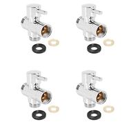 Aundhegrtt 4X Sólido Desviador de 3 Vías de La Válvula de Desvío 1/2 Pulgada Ips de Ducha Pieza de Recambio,Revestimiento de Cobre Cromado