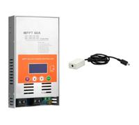 Aundhegrtt 60A 12V/24V/48V Controlador Solar de Batería de Plomo-Ácido con Seguimiento de Potencia Máxima MPPT y Reconocimiento Automático V124 con Caja WiFi