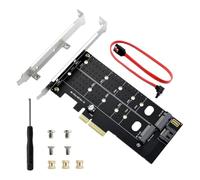 Aundhegrtt Adaptador M.2 PCIE Dual NVME NGFF A Tarjeta de Expansión PCIE X4 de 32 Gbps, Adaptador SSD NVME PCIE para B-Key/M-Key/Key