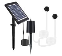 Aundhegrtt Bomba de Oxígeno Solar para Acuarios, Aireador de Estanques de Energías Renovables con Panel Solar de 3W 6V, 3 Modos, Bomba Aireadora para Estanques de Jardín