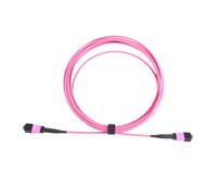 Aundhegrtt Cable de Parcheo de Fibra MPO A MPO, Cable de Parcheo de Fibra MPO A MPO OM4, 12 Fibras Hembra, 40G/100G/200G/400G, Cable Troncal Multimodo Estándar OM4 50/125, Pérdida Baja, 5CM.