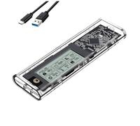 Aundhegrtt Caja de Enclosure para SSD M.2 NVME Detección de Salud Digital Inteligente Tipo-C USB3.2 Caja de Disco Duro Externa Adaptador M.2