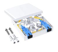 Aundhegrtt Caja de Panel de Fibra Óptica Compatible con Doble Puerto Tipo 86 Caja de Panel de Fibra Óptica de Montaje en Pared Tipo 86 con Doble Puerto para Redes
