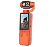 Aundhegrtt Cámara de Mano Q8 para Deportes Al Aire Libre, Grabadora de Vídeo 4K Ultra Nítida con Enfoque Automático, Cámara de Acción de Bolsillo, Color Naranja