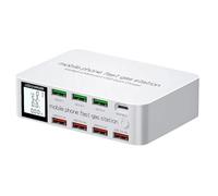 Aundhegrtt Cargador de Teléfono Multi-Puerto Cargador Rápido con 3 Puertos USB Quick Charge 3.0 de 20W y Puerto USB Tipo C PD Pantalla LCD Cargador Rápido Enchufe UE