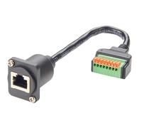 Aundhegrtt Conector Hembra RJ45 8P8C para Montaje en Panel A Cable de Bloque de Terminal de 8 Pines con Resorte para Montaje en Gabinete de Cableado de Red.